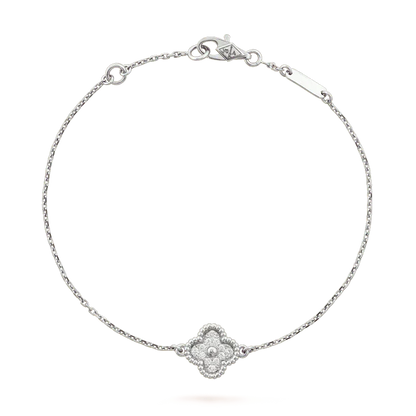 [Cadisa]CLOVER  SINGLE FLOWER BRACELET SILVER