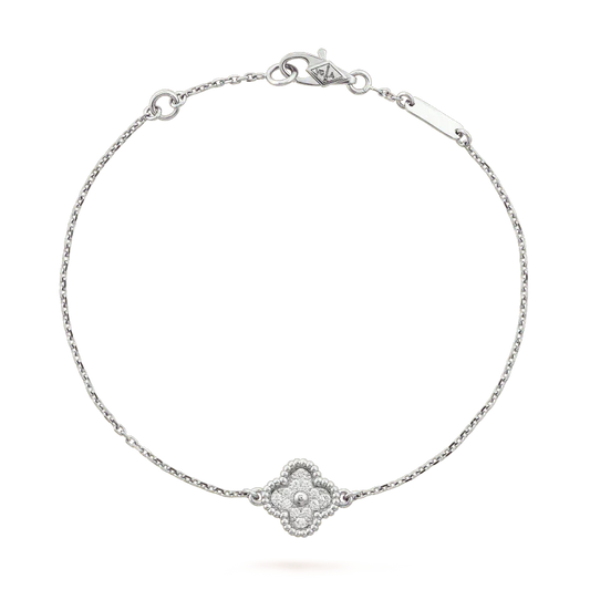 [Cadisa]CLOVER  SINGLE FLOWER BRACELET SILVER