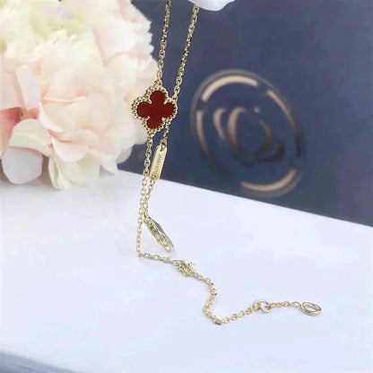 [Cadisa]CLOVER  CARNELIAN SINGLE FLOWER BRACELET