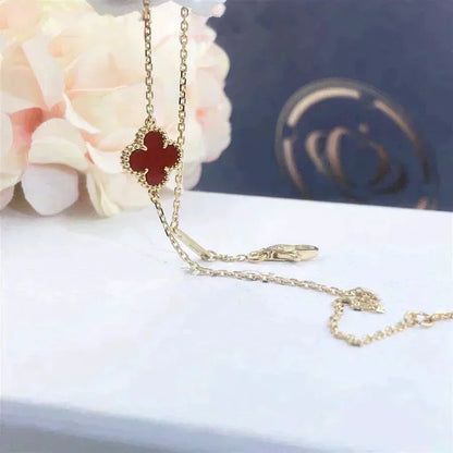 [Cadisa]CLOVER  CARNELIAN SINGLE FLOWER BRACELET