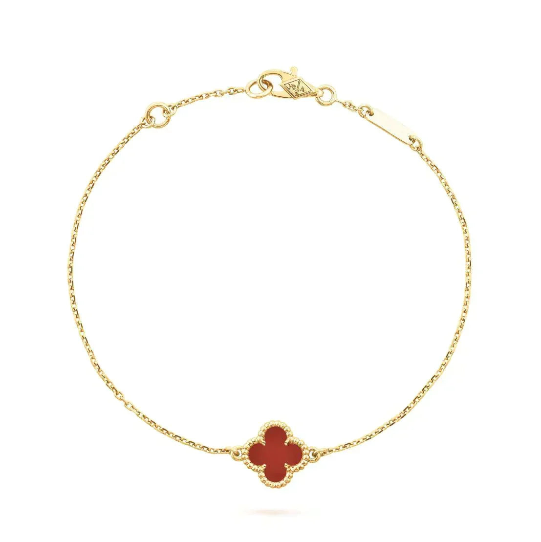 [Cadisa]CLOVER  CARNELIAN SINGLE FLOWER BRACELET