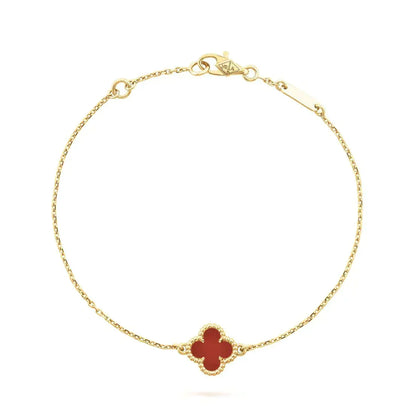 [Cadisa]CLOVER  CARNELIAN SINGLE FLOWER BRACELET