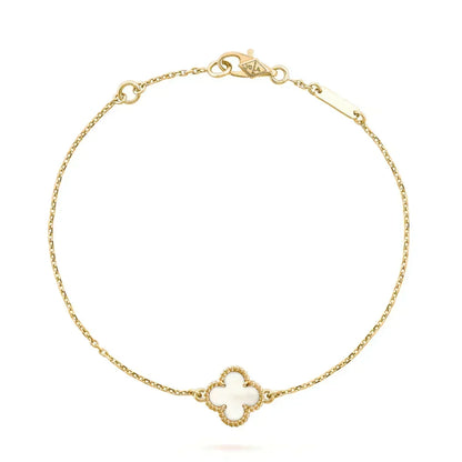 [Cadisa] Clover White Mother-of-Pearl & JUSTE Bracelet Stack Set