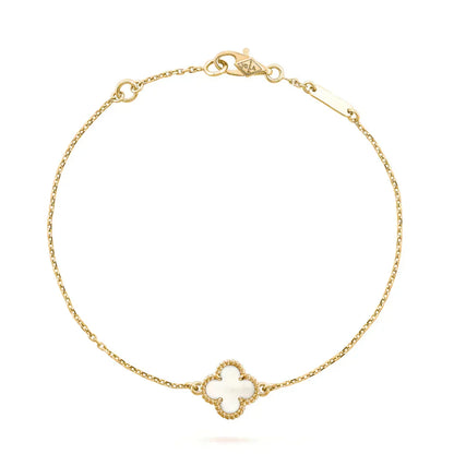 [Cadisa]CLOVER WHITE MOP SINGLE FLOWER BRACELET