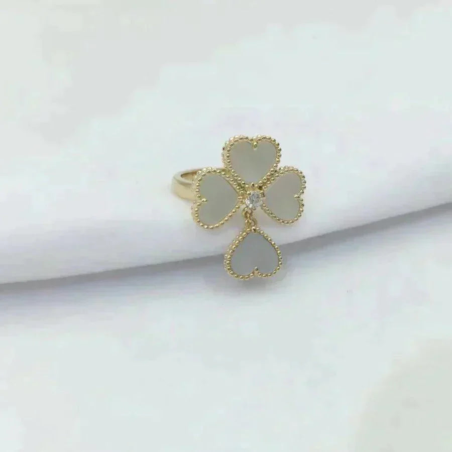[Cadisa]SWEET CLOVER WHITE MOP RING