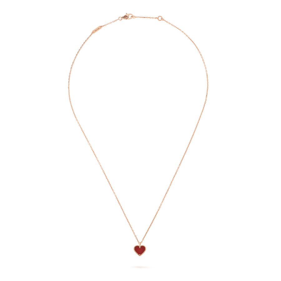[Cadisa]SWEET CLOVER CARNELIAN HEART NECKLACE