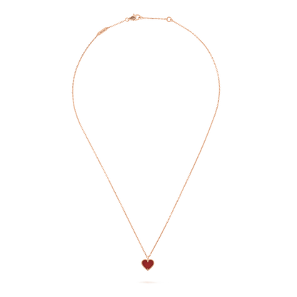 [Cadisa]SWEET CLOVER CARNELIAN HEART NECKLACE