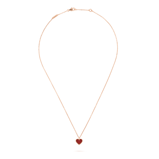 [Cadisa]SWEET CLOVER CARNELIAN HEART NECKLACE