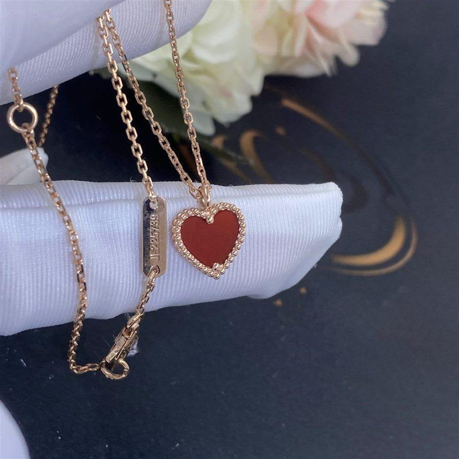 [Cadisa]SWEET CLOVER CARNELIAN HEART NECKLACE