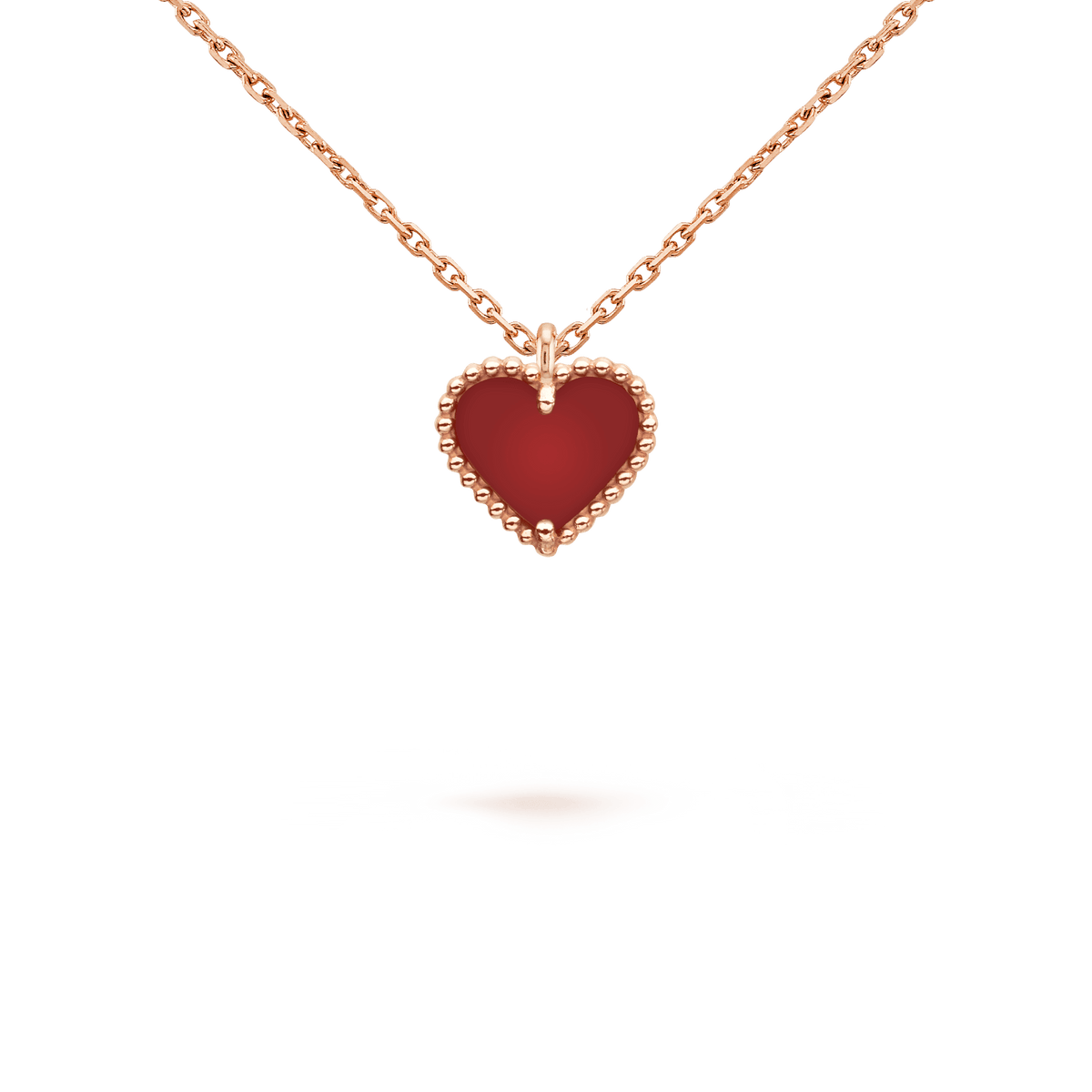 [Cadisa]SWEET CLOVER CARNELIAN HEART NECKLACE