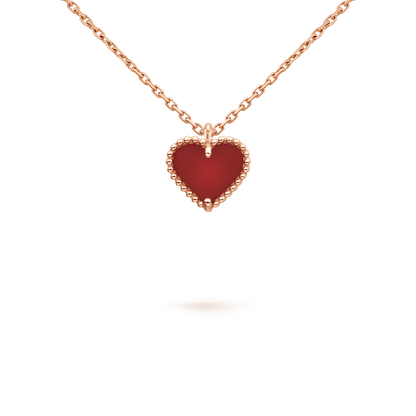 [Cadisa]SWEET CLOVER CARNELIAN HEART NECKLACE