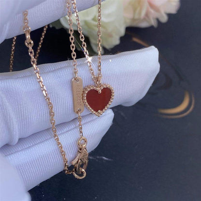 [Cadisa]SWEET CLOVER CARNELIAN HEART NECKLACE