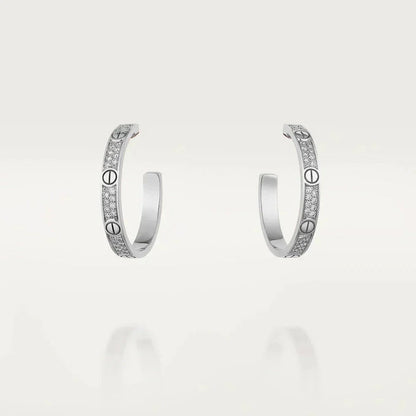 [Cadisa] LOVE EARRINGS 3.6MM DIAMOND PAVED