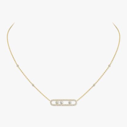 [Cadisa] Move Pave_ Rose Gold Diamond Necklace