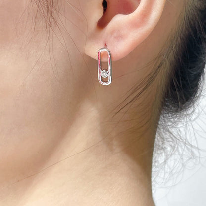 [Cadisa]MOVE UNO SMALL 1 DIAMOND EARRINGS