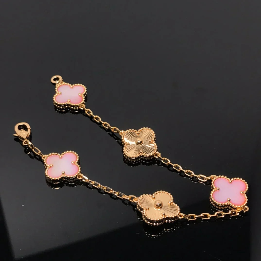 [Cadisa] CLOVER 5 MOTIFS  PINK MOP BRACELET COLLECTION