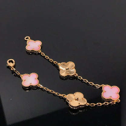 [Cadisa] CLOVER 5 MOTIFS  PINK MOP BRACELET COLLECTION