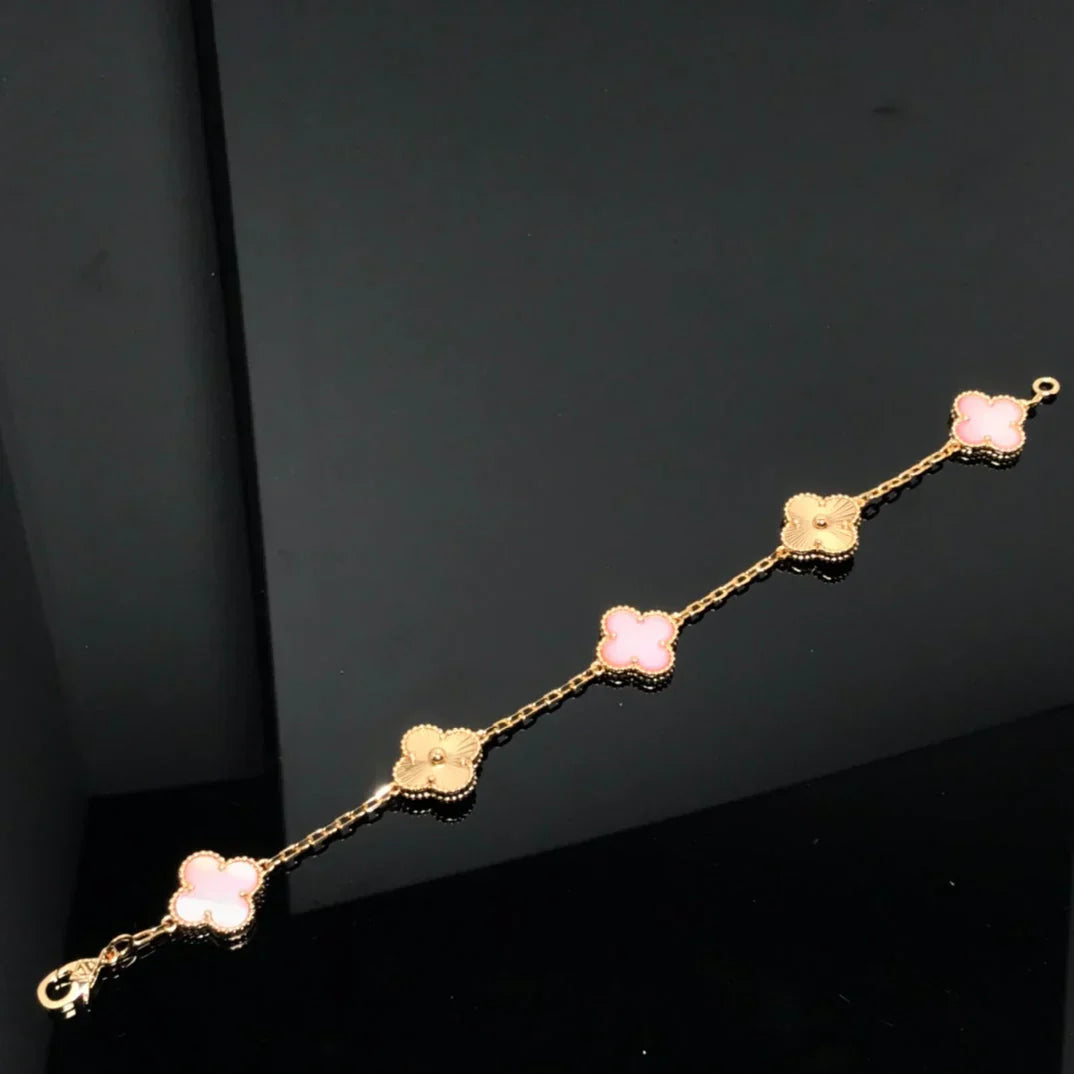 [Cadisa] CLOVER 5 MOTIFS  PINK MOP BRACELET COLLECTION
