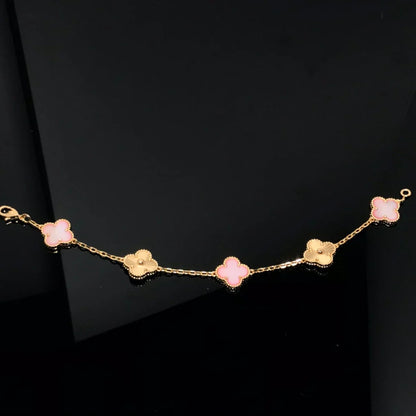 [Cadisa] CLOVER 5 MOTIFS  PINK MOP BRACELET COLLECTION