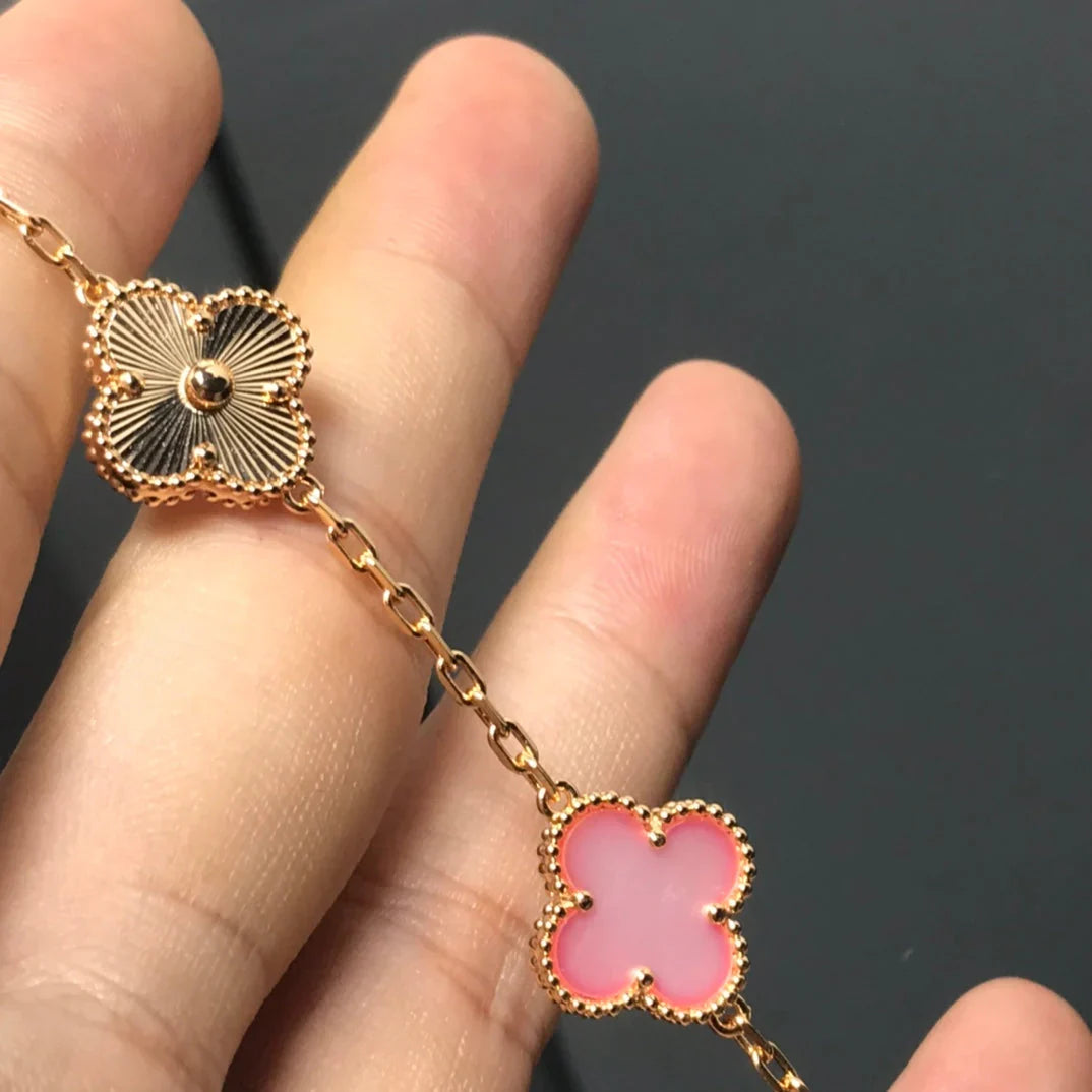 [Cadisa] CLOVER 5 MOTIFS  PINK MOP BRACELET COLLECTION