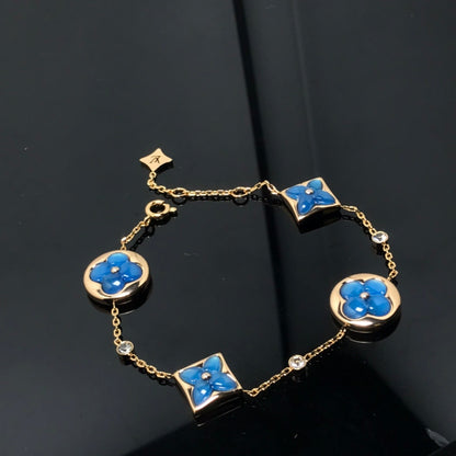 [Cadisa]STAR AND SUN 4 MOTIF BLUE BRACELET
