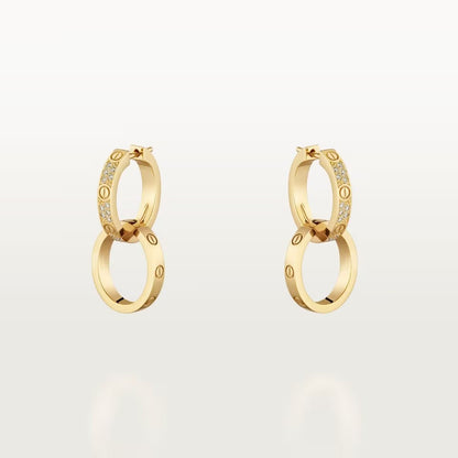 [Cadisa] LOVE 3.3MM DANGLE HALF DIAMOND EARRINGS