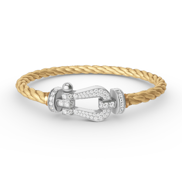 [Cadisa]FORCE LARGE HORSESHOE FULL DIAMOND BRACELET SILVER