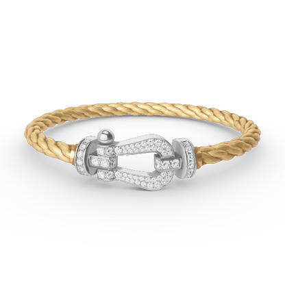 [Cadisa]FORCE LARGE HORSESHOE FULL DIAMOND BRACELET SILVER