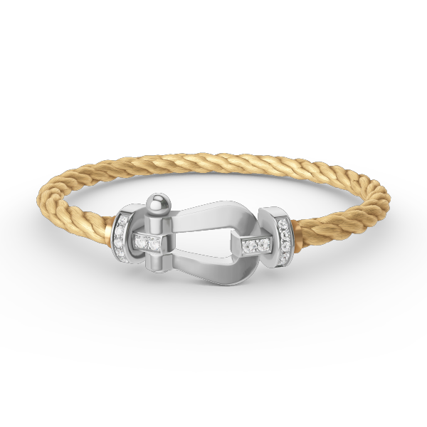 [Cadisa]FORCE LARGE HORSESHOE HALF DIAMOND BRACELET SILVER