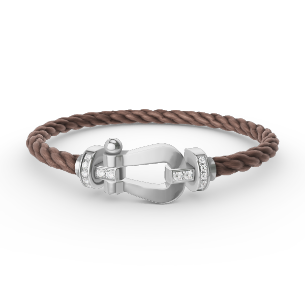 [Cadisa]FORCE LARGE HORSESHOE HALF DIAMOND BRACELET SILVER