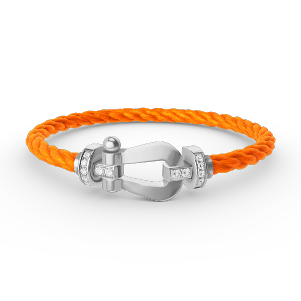[Cadisa]FORCE LARGE HORSESHOE HALF DIAMOND BRACELET SILVER