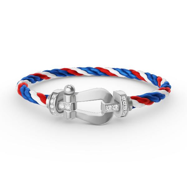 [Cadisa]FORCE LARGE HORSESHOE HALF DIAMOND BRACELET SILVER