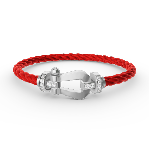 [Cadisa]FORCE LARGE HORSESHOE HALF DIAMOND BRACELET SILVER