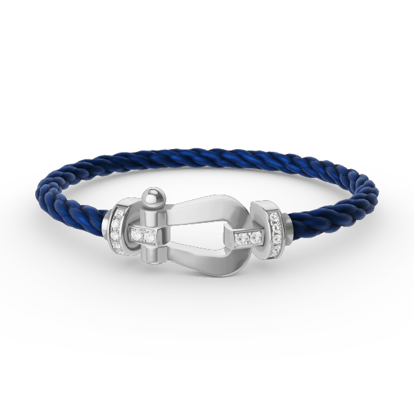 [Cadisa]FORCE LARGE HORSESHOE HALF DIAMOND BRACELET SILVER