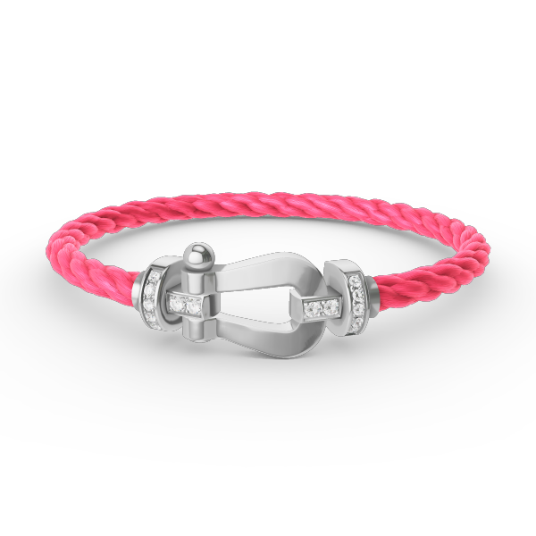 [Cadisa]FORCE LARGE HORSESHOE HALF DIAMOND BRACELET SILVER