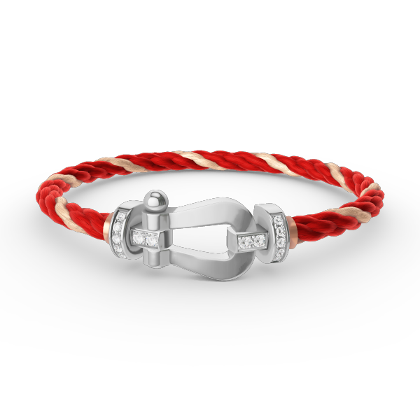 [Cadisa]FORCE LARGE HORSESHOE HALF DIAMOND BRACELET SILVER