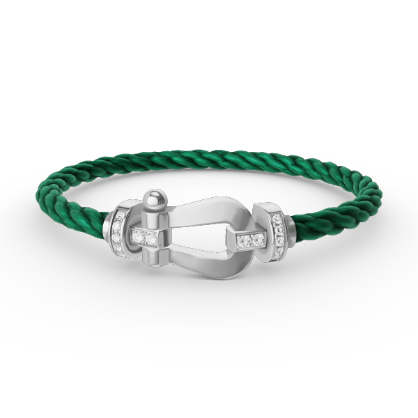 [Cadisa]FORCE LARGE HORSESHOE HALF DIAMOND BRACELET SILVER