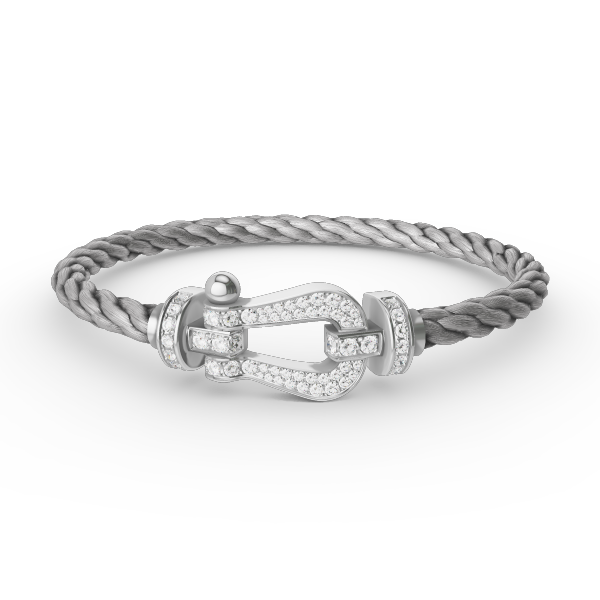 [Cadisa]FORCE LARGE HORSESHOE FULL DIAMOND BRACELET SILVER