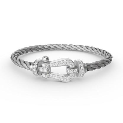 [Cadisa]FORCE LARGE HORSESHOE FULL DIAMOND BRACELET SILVER