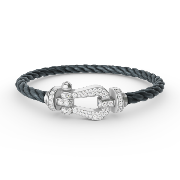 [Cadisa]FORCE LARGE HORSESHOE FULL DIAMOND BRACELET SILVER