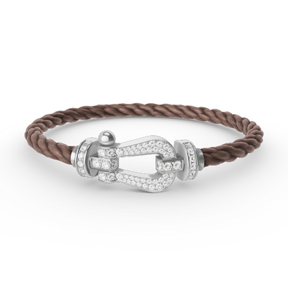 [Cadisa]FORCE LARGE HORSESHOE FULL DIAMOND BRACELET SILVER