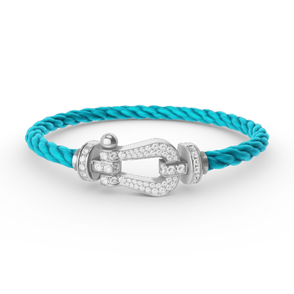 [Cadisa]FORCE LARGE HORSESHOE FULL DIAMOND BRACELET SILVER