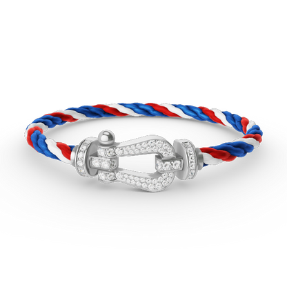 [Cadisa]FORCE LARGE HORSESHOE FULL DIAMOND BRACELET SILVER
