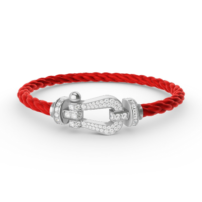 [Cadisa]FORCE LARGE HORSESHOE FULL DIAMOND BRACELET SILVER