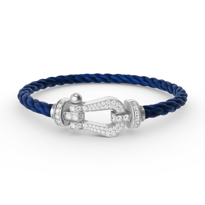 [Cadisa]FORCE LARGE HORSESHOE FULL DIAMOND BRACELET SILVER