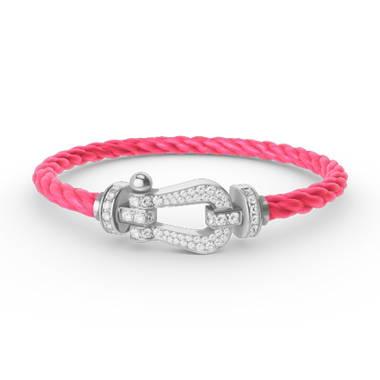 [Cadisa]FORCE LARGE HORSESHOE FULL DIAMOND BRACELET SILVER