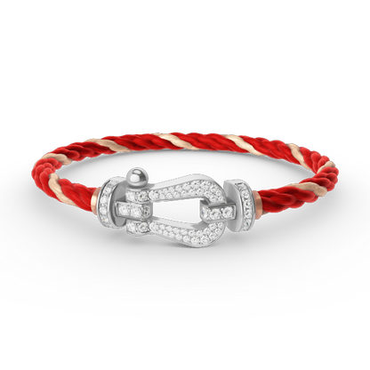 [Cadisa]FORCE LARGE HORSESHOE FULL DIAMOND BRACELET SILVER