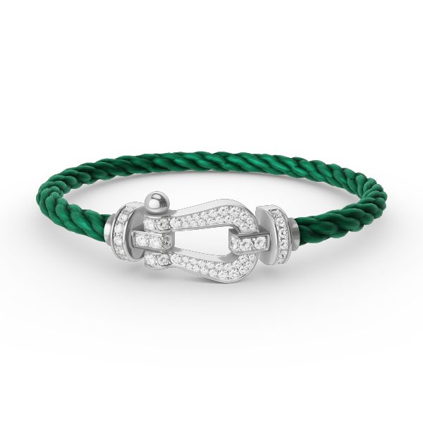 [Cadisa]FORCE LARGE HORSESHOE FULL DIAMOND BRACELET SILVER