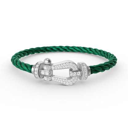 [Cadisa]FORCE LARGE HORSESHOE FULL DIAMOND BRACELET SILVER
