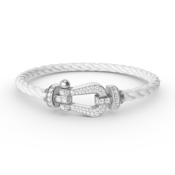 [Cadisa]FORCE LARGE HORSESHOE FULL DIAMOND BRACELET SILVER